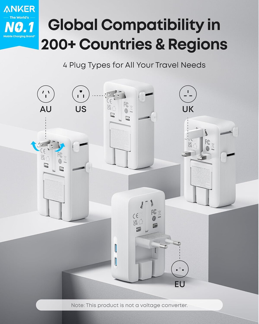 anker nano travel adapter 5-in-1 20w 1-pack