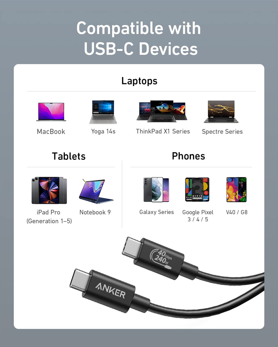 anker 515 usb-c to usb-c cable thunderbolt 4 compatible